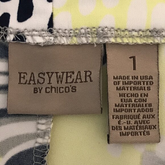 Easy Wear By Chico's Women's 1 Yellow Short Sleeve Dress - Picture 7 of 9